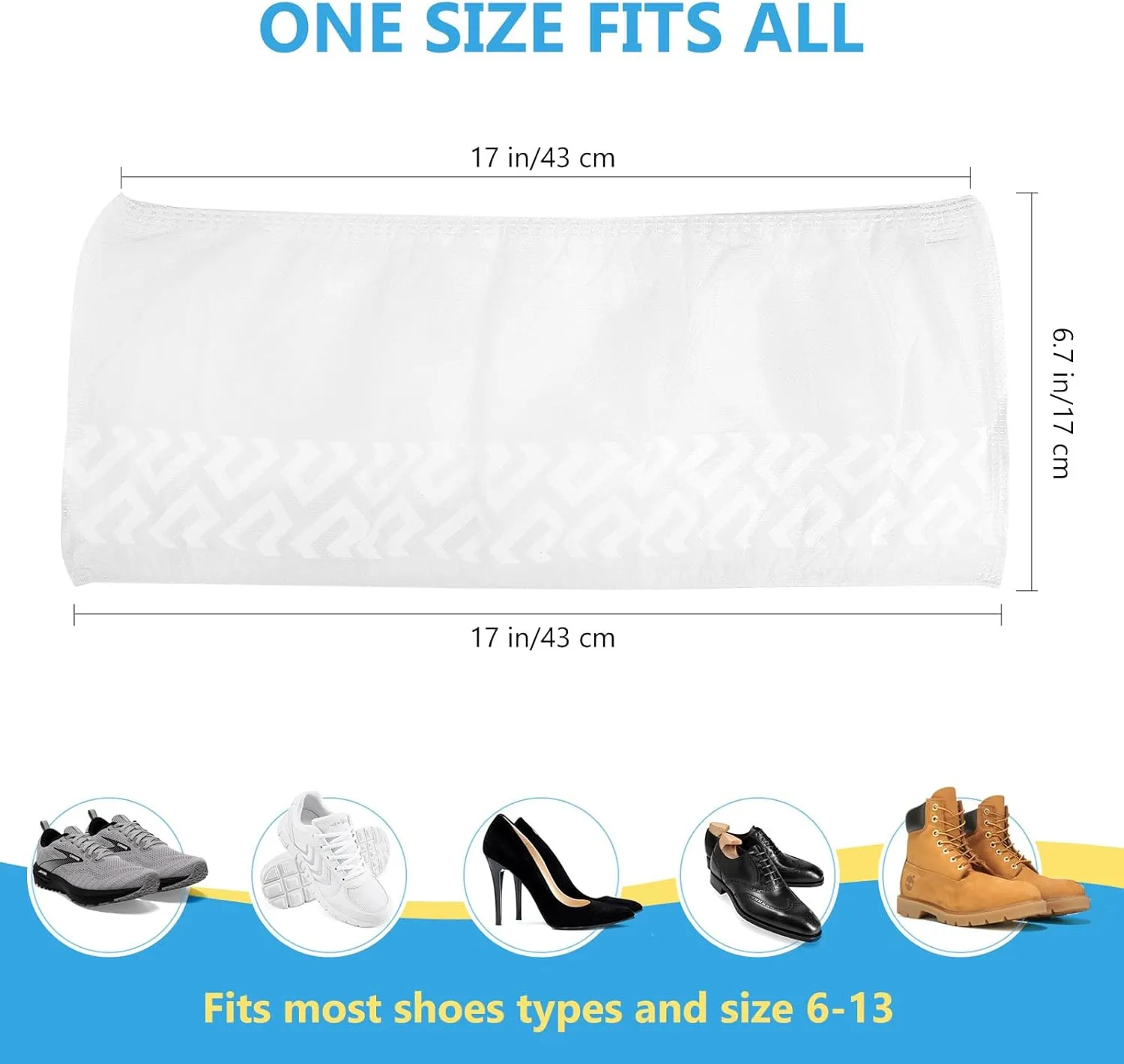 squish Shoe Covers Disposable Non Slip, 100 Pack(50 pairs) White Thick Extra Disposable Boot Covers Slip Proof Shoe Cover for Indoors Outdoors Durable Protector Covers Fits Virtually Most Shoes