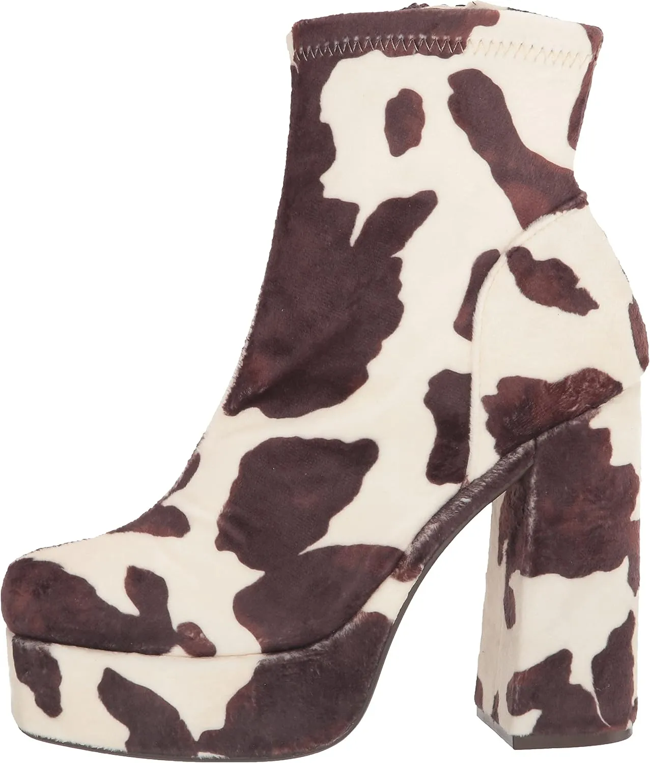 Steve Madden Bianca Black Patent Block Heel Squared Toe High Heel Ankle Boots