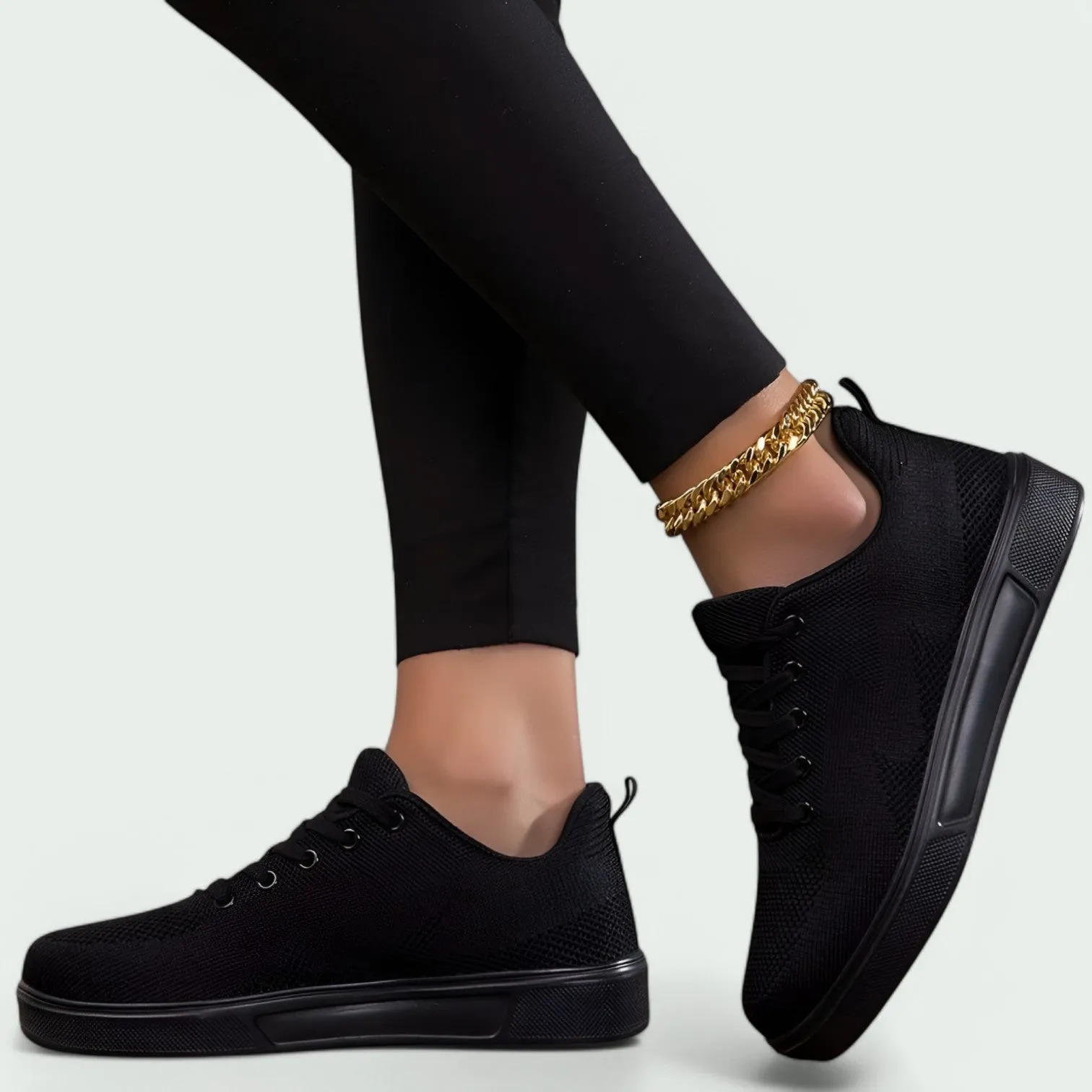 Strazoro | Women's White Knit Trainers Lightweight Breathable Casual