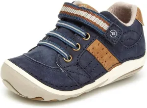 Stride Rite Boys Artie Lightweight Leather Sneaker, Navy, 3.5 W US-Infant