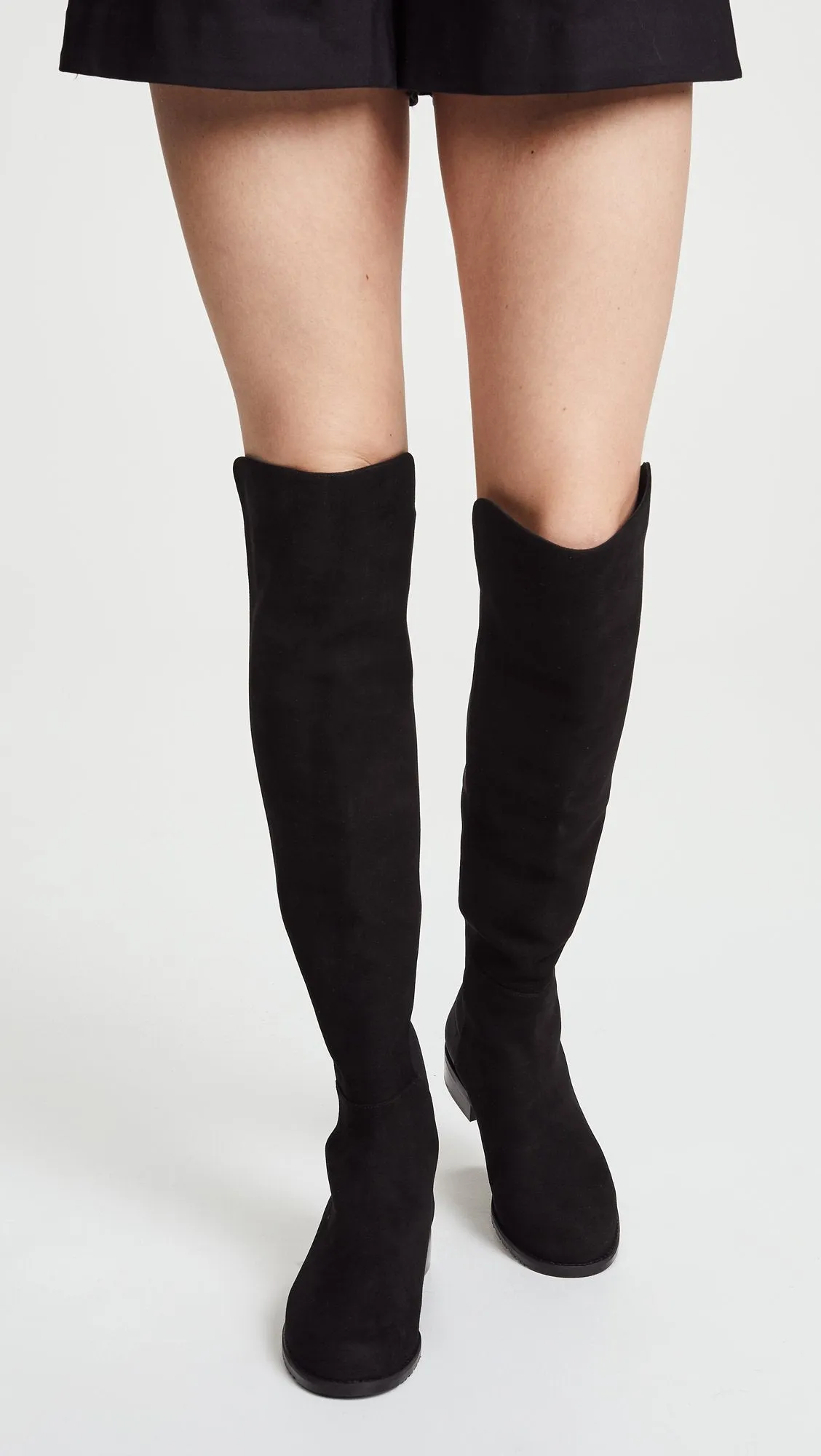 Stuart Weitzman The 5050 Boot Black Nappa/Stretch Gabardine 10.5 N