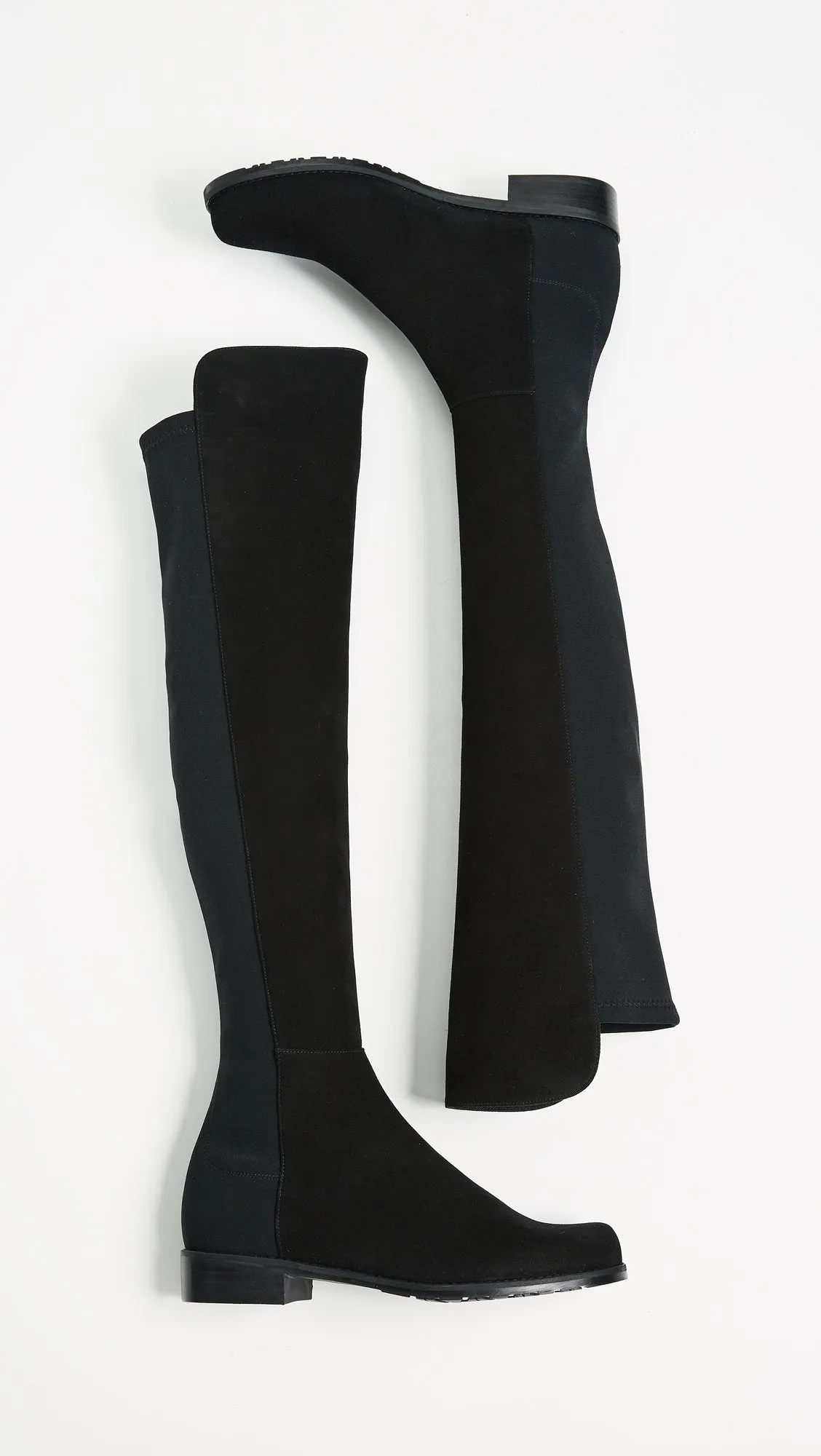 Stuart Weitzman The 5050 Boot Black Nappa/Stretch Gabardine 10.5 N
