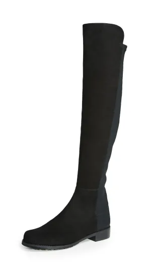 Stuart Weitzman The 5050 Boot Black Nappa/Stretch Gabardine 10.5 N