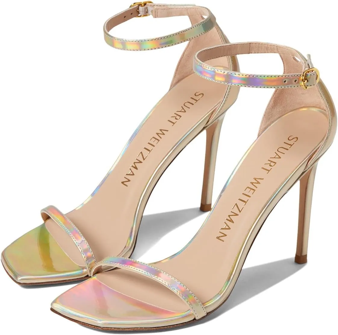 Stuart Weitzman Women's Nudist Curve 100 Patent Sandals