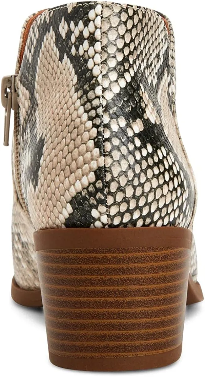 Style & Co. Womens Vidyaa Faux Leather Ankle Boots Black-Ivory 6.5 Medium (B,M)