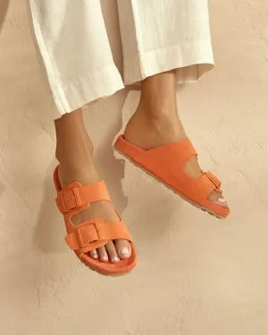Suede Traveler Nordic Sandals - R38RT - Hamptons Sunset Orange