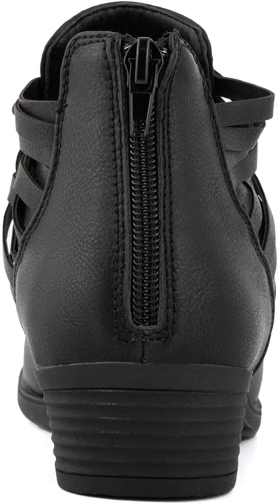 Sugar Women's Rhett Casual Boho Short Ankle Bootie with Criss Cross Straps Boot