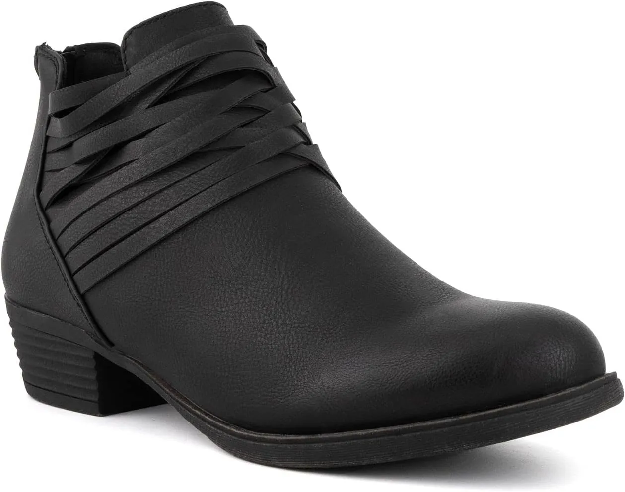 Sugar Women's Rhett Casual Boho Short Ankle Bootie with Criss Cross Straps Boot