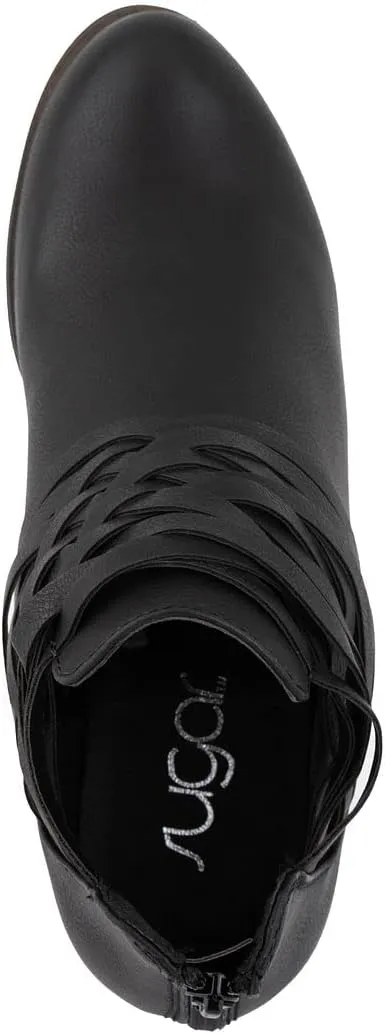 Sugar Women's Rhett Casual Boho Short Ankle Bootie with Criss Cross Straps Boot