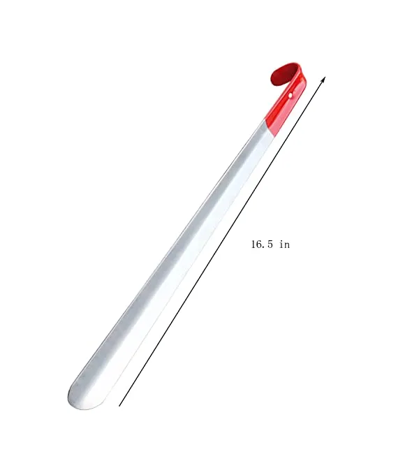 SUNUNICO Extra Long Shoehorn- 16.5” Metal Shoe Horn Heavy Duty Stainless Steel Shoehorn for Men Women Kids Seniors
