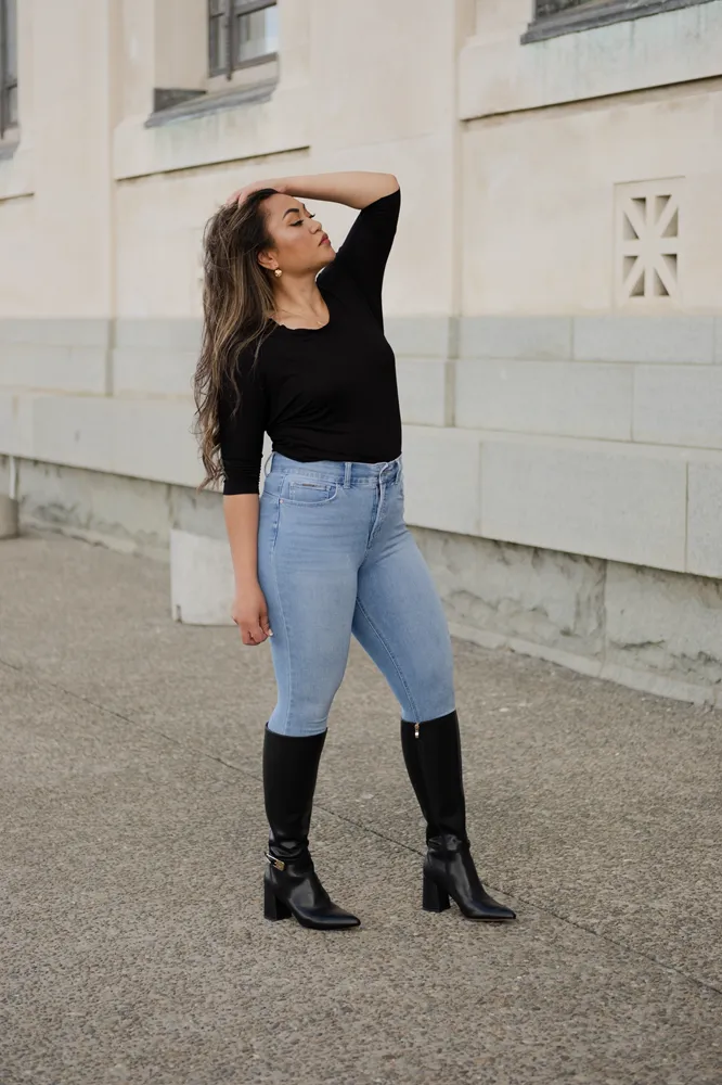Tess Gold Pin long boot WIDE