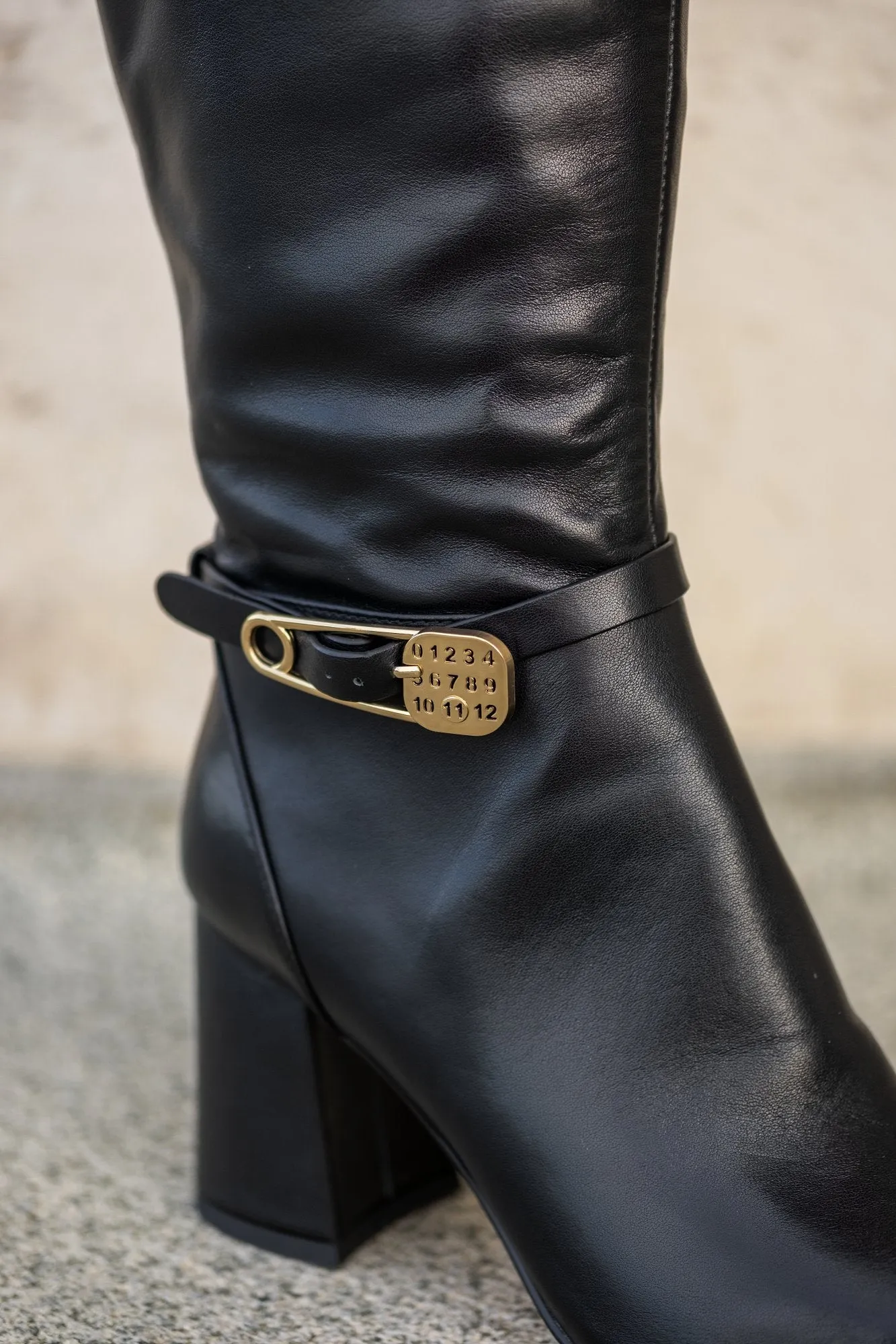 Tess Gold Pin long boot WIDE