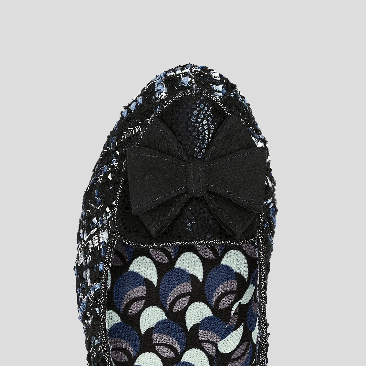 Thalia Black Tweed Low Heel Court Shoes & Matching Kobe Bag by Ruby Shoo