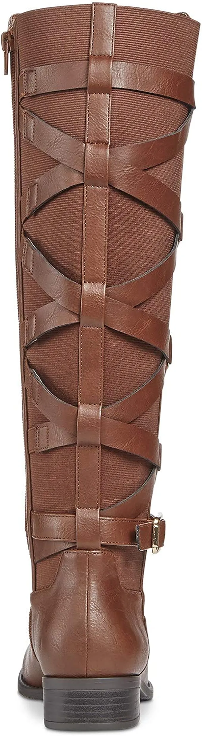 Thalia Sodi Womens Veronika Fabric Closed Toe Knee High, Cognac, Size 6.5