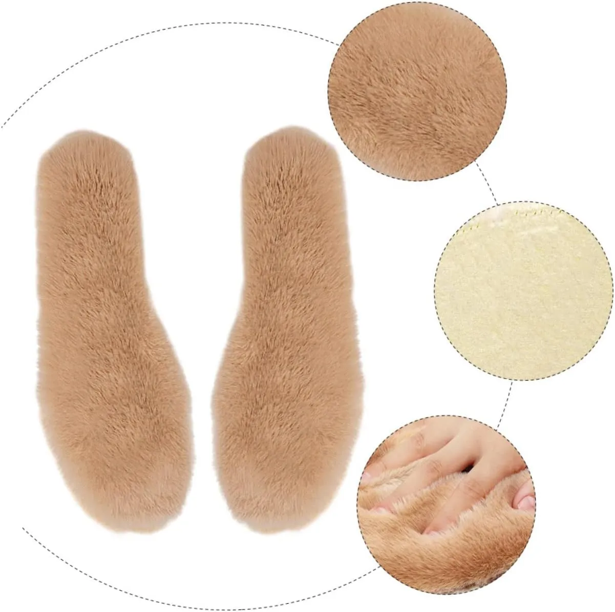 Thermal Protection 1 Pair Winter Insoles Thicker Wool Padding Comfortable Breathable for Footwear