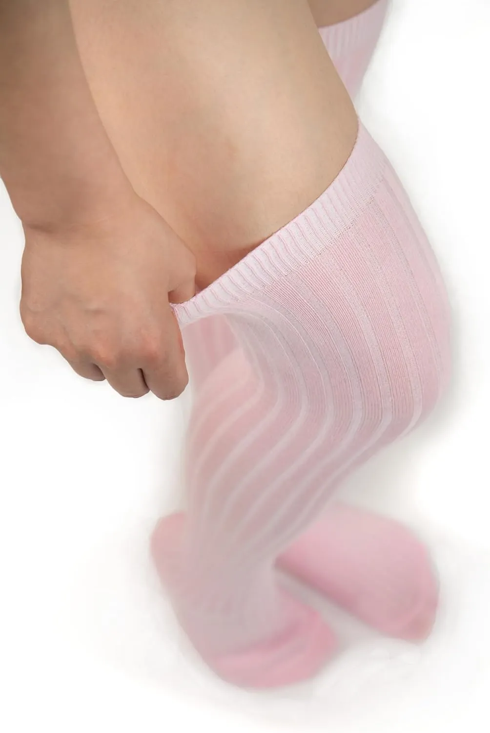 Thigh-High Socks | Womens Striped Cotton Thigh High Tube Sock | Over Knee Boot Socks