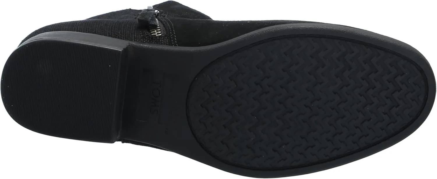TOMS Women's Dahlia Ankle Boots, Low Heel – Dual Side Zipper Booties for Women