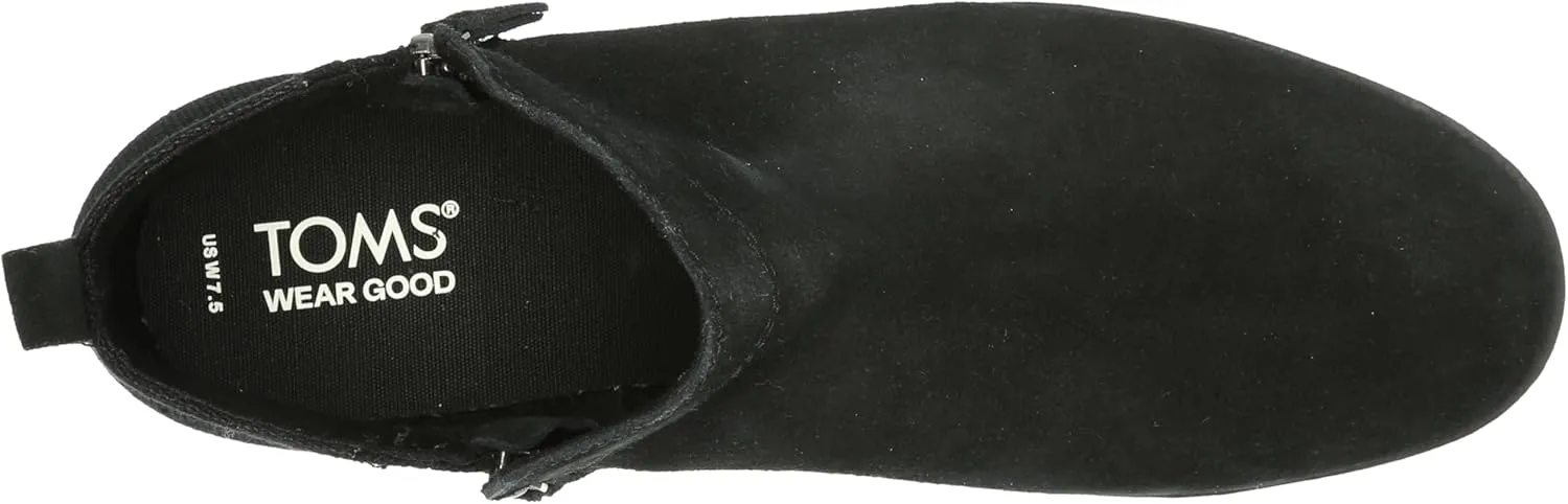 TOMS Women's Dahlia Ankle Boots, Low Heel – Dual Side Zipper Booties for Women