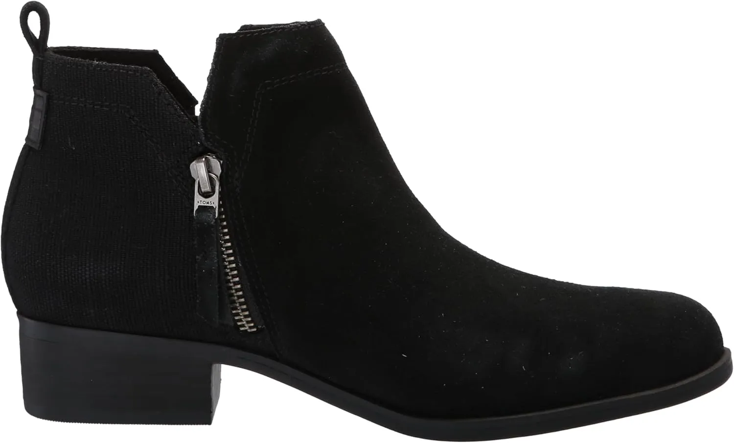 TOMS Women's Dahlia Ankle Boots, Low Heel – Dual Side Zipper Booties for Women
