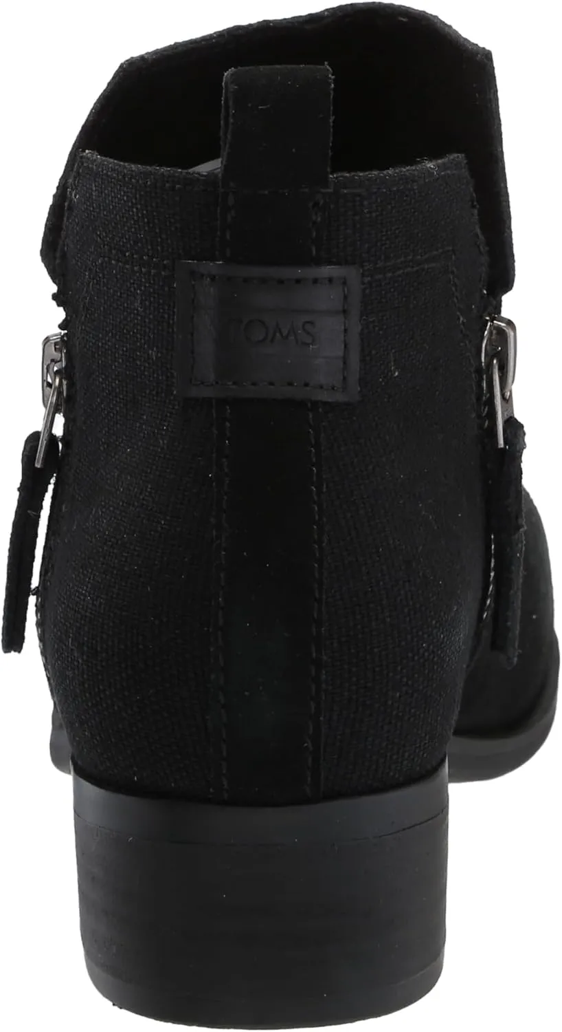 TOMS Women's Dahlia Ankle Boots, Low Heel – Dual Side Zipper Booties for Women