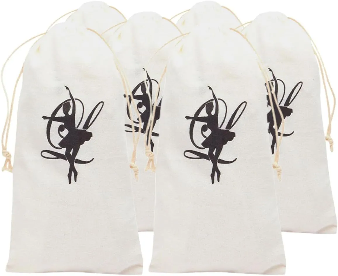 Totority Ballet Slippers Bag Drawstring Closure 6pcs Dance Shoe Storage Bag for Travel Canvas for Dance Shoes