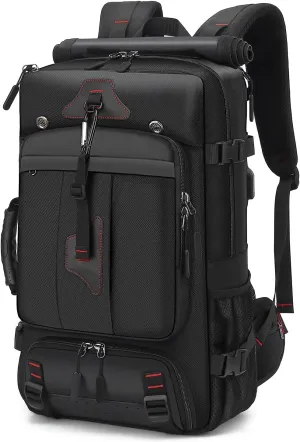 Travel Backpack for Men, 60L Large Carry on Backpack Durable Convertible Duffle Bag Fit for 17 Inch Laptop with Shoe Compartment, Wet Pocket