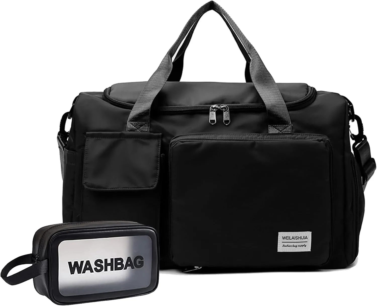 Travel Bag, Large Capacity Folding Travel Bag, Sports Gym Bag with Wet Pocket & Shoes Compartment, Foldable Travel Duffel Bag, Weekender Overnight Bag for Women and Man