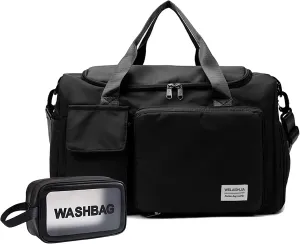 Travel Bag, Large Capacity Folding Travel Bag, Sports Gym Bag with Wet Pocket & Shoes Compartment, Foldable Travel Duffel Bag, Weekender Overnight Bag for Women and Man