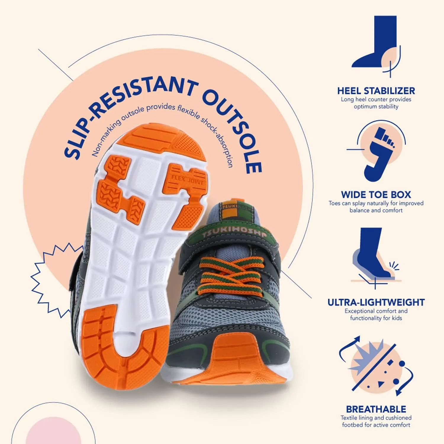 TSUKIHOSHI Unisex-Child Velocity Sneaker