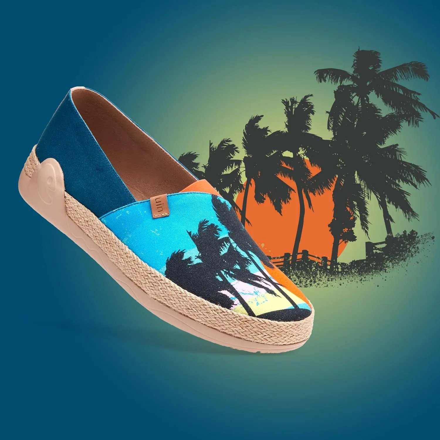 UIN Men's Espadrilles Slip OnsLightweight Walking Casual Loafers Comfortable Art Painted Travel Shoes Marbella Series
