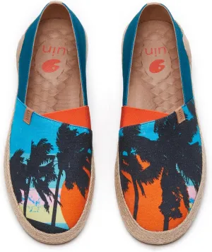 UIN Men's Espadrilles Slip OnsLightweight Walking Casual Loafers Comfortable Art Painted Travel Shoes Marbella Series