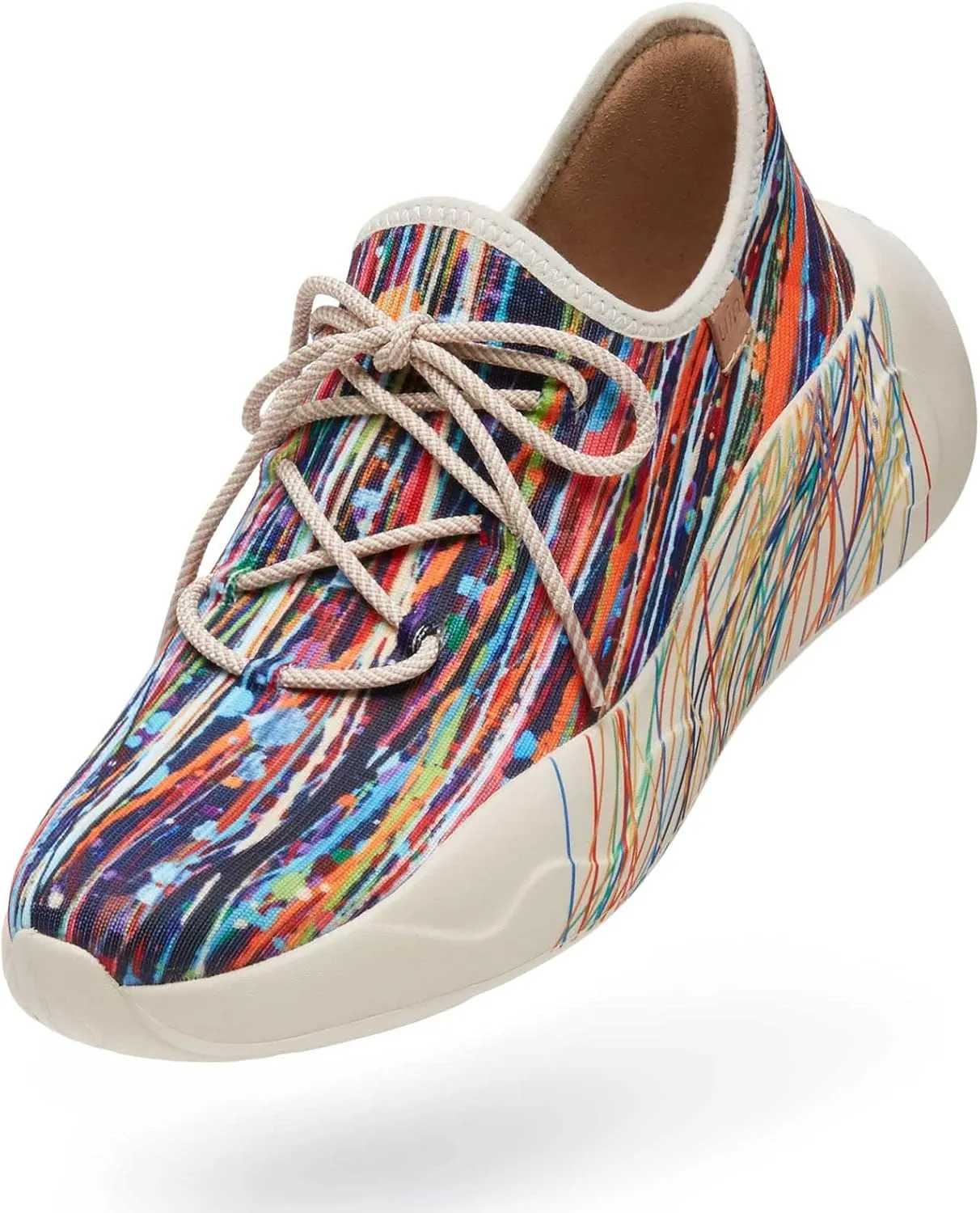 UIN Men's Fashion Sneakers Walking Casual Slip Ons Microfiber Comfortable Lightweight Art Painted Athletic Travel Shoes Mijas