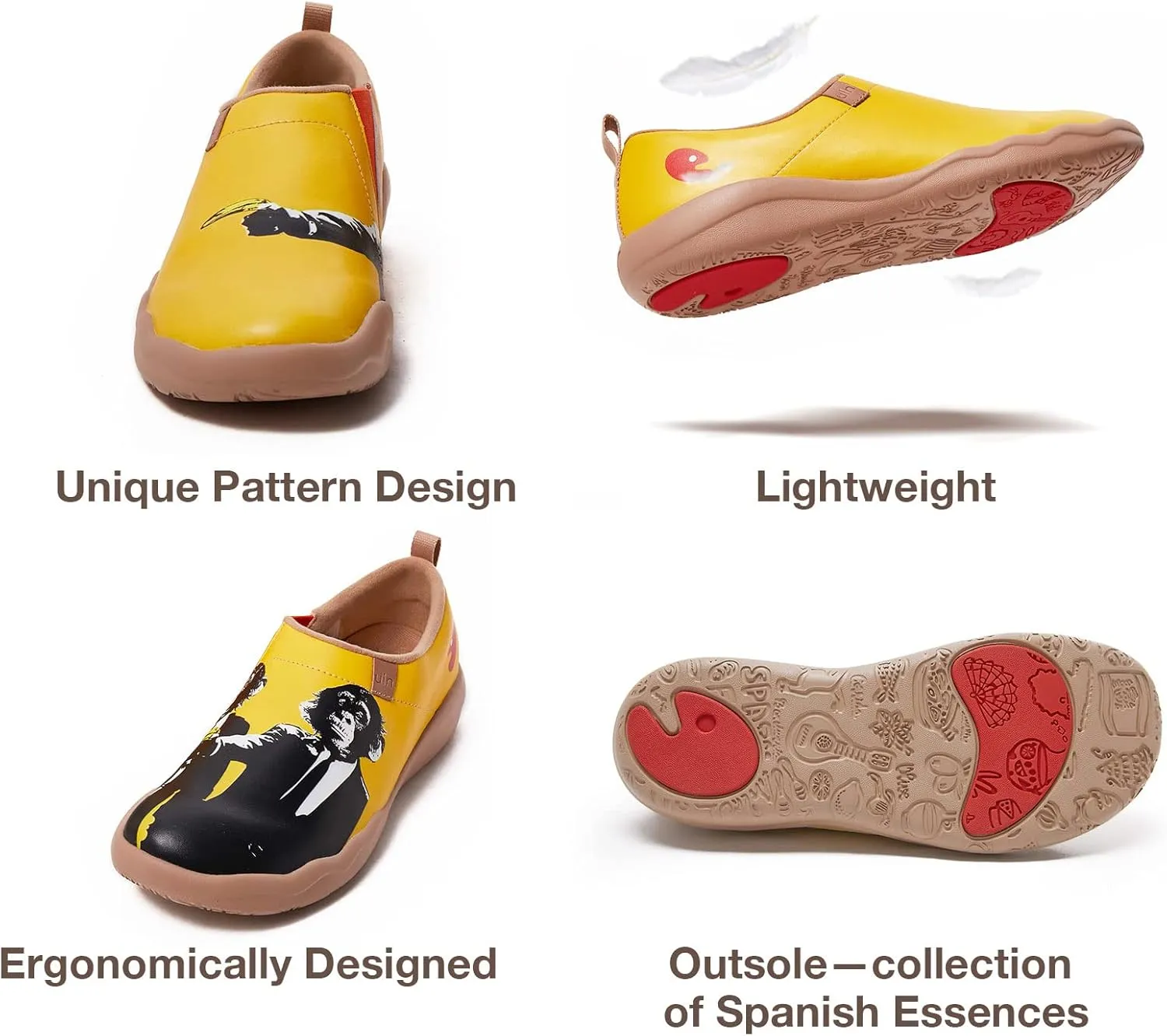 UIN Men's Walking Travel Shoes Slip On Microfiber Casual Loafers Lightweight Comfort Fashion Sneaker