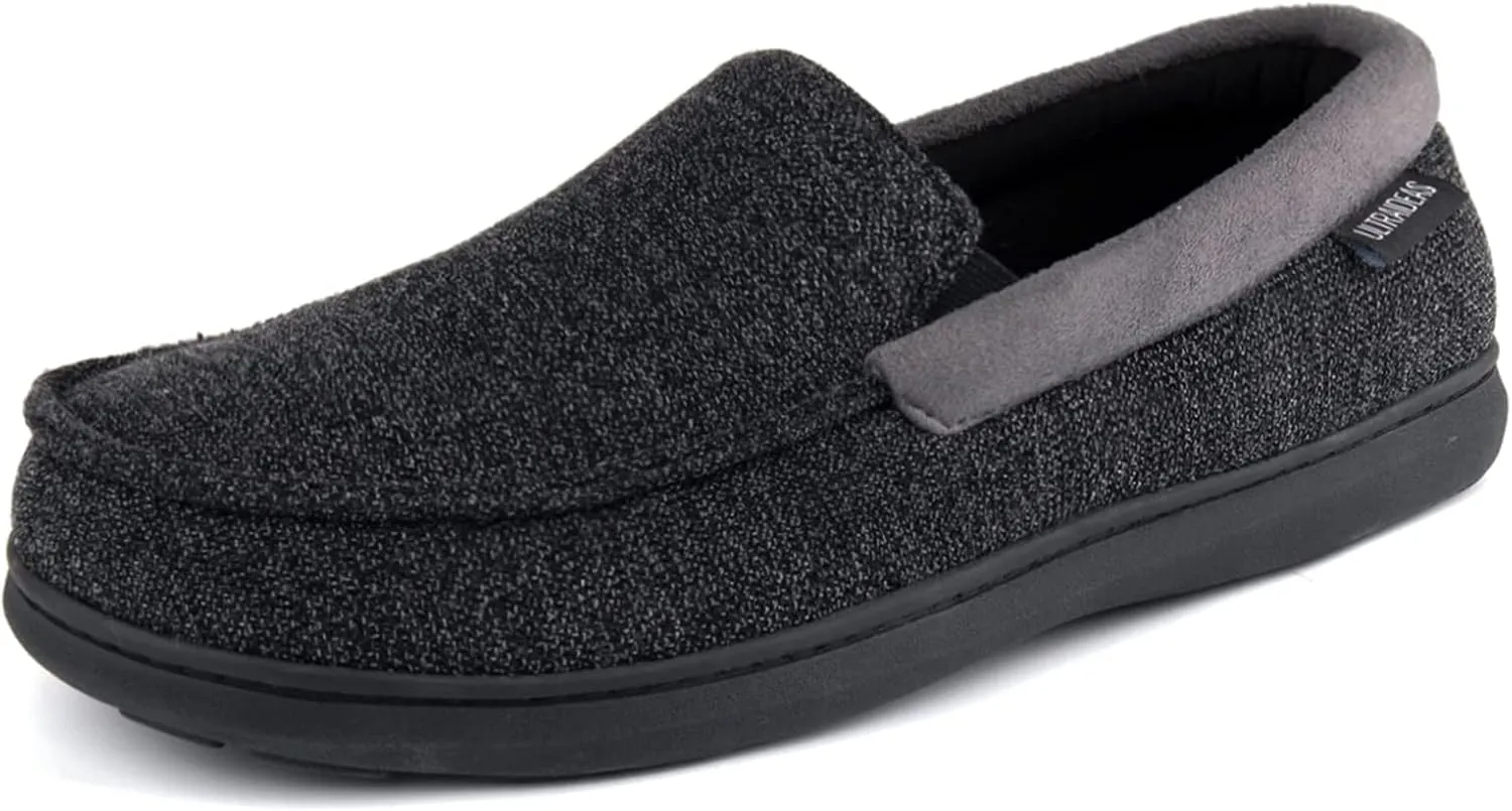 ULTRAIDEAS Men's Carver Slippers Moc Loafer House Shoes Memory Foam
