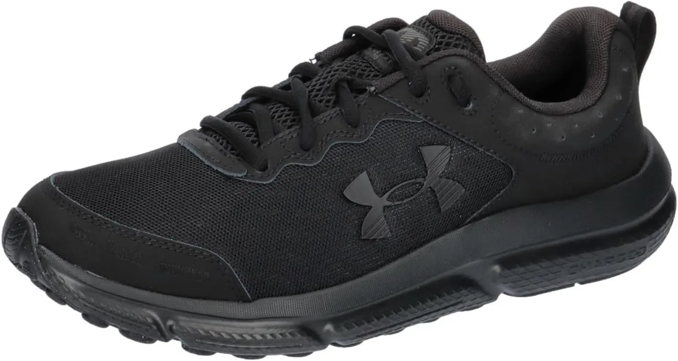 Under Armour Men's Charged Assert 10 Running Shoe, (002) Black/Black/Black, 9.5 Wide