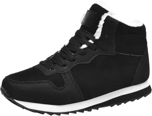 Unisex Men's Women's Plush Sneakers Lightweight High-Top Lace-Up Winter Snow Shoes
