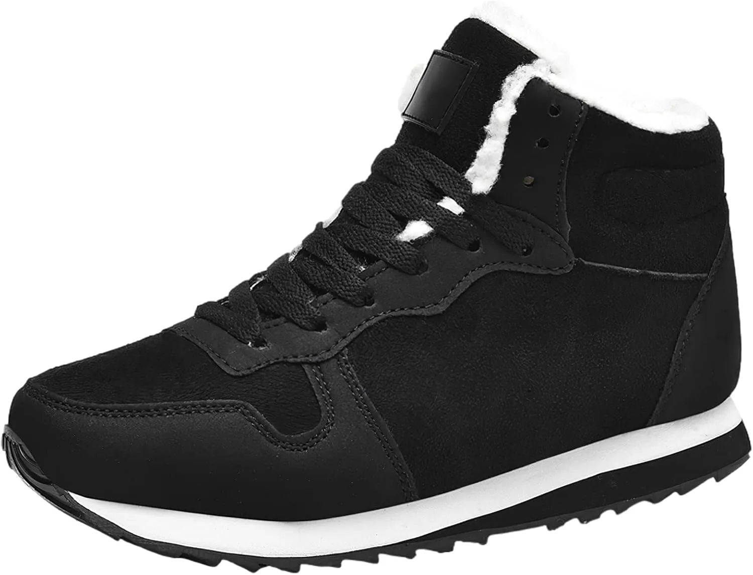 Unisex Men's Women's Plush Sneakers Lightweight High-Top Lace-Up Winter Snow Shoes