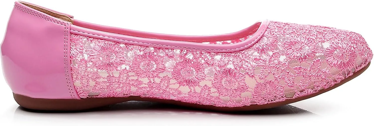 VenusCelia Women's Serenity Breathable Lace Upper Flat