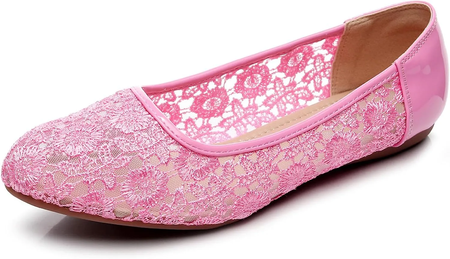 VenusCelia Women's Serenity Breathable Lace Upper Flat