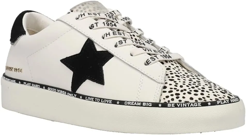 Vintage Havana Womens Nili Cheetah Platform Sneakers Shoes Casual - White