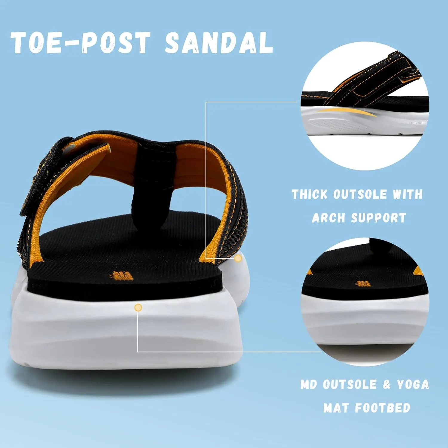 WateLves Kids Flip Flops Boys Girls Adjustable Hook and Loop Sandals Non-Slip Summer Sandal Shoes for Beach Swim Pool (Little Kid/Big Kid)