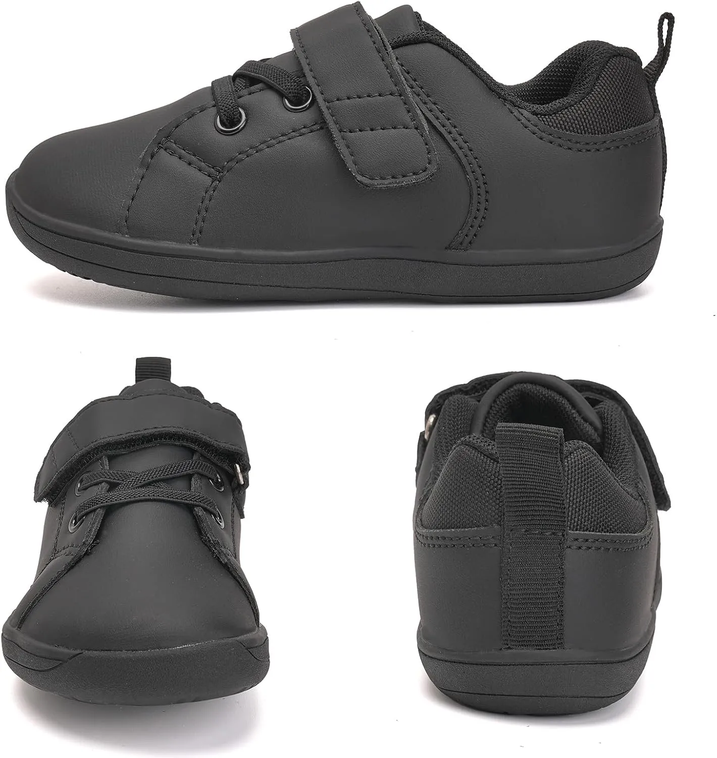 WateLves Toddler Little Kid Wide Barefoot The First Walking Shoes Girls Boys Leather Uniform Dress Shoes Lightweight Splay Naturally Minimalist Sneakers