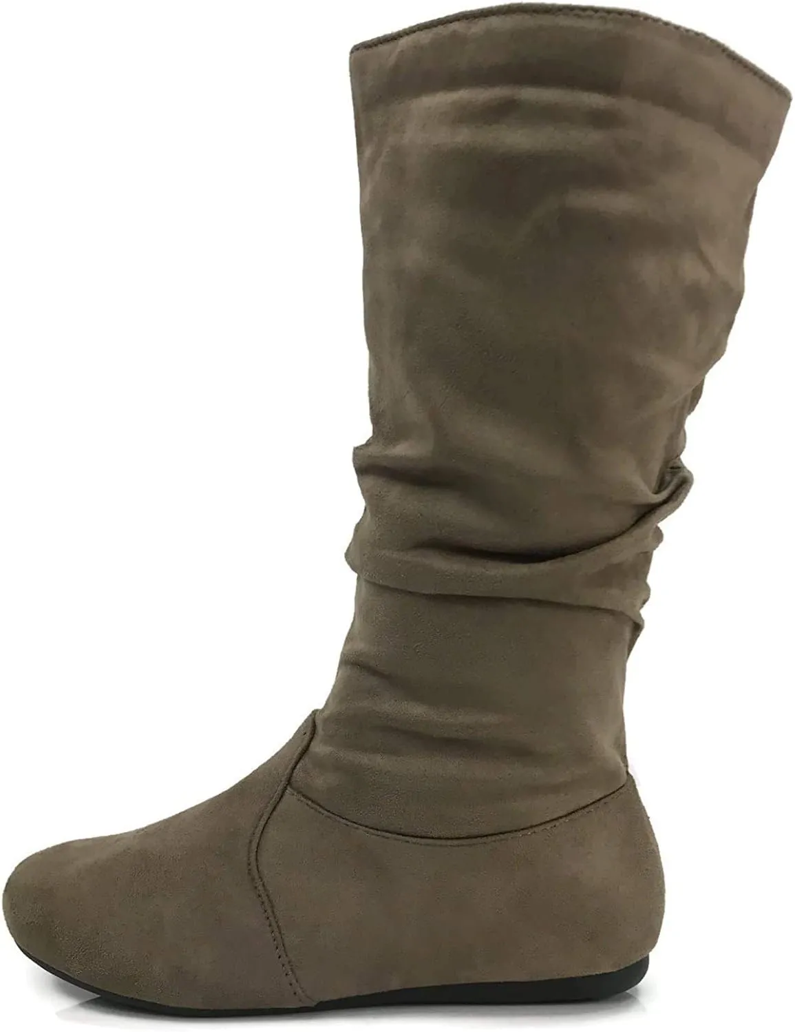 Wells Collection Womens Boots Soft Slouchy Flat to Low Heel Under Knee High