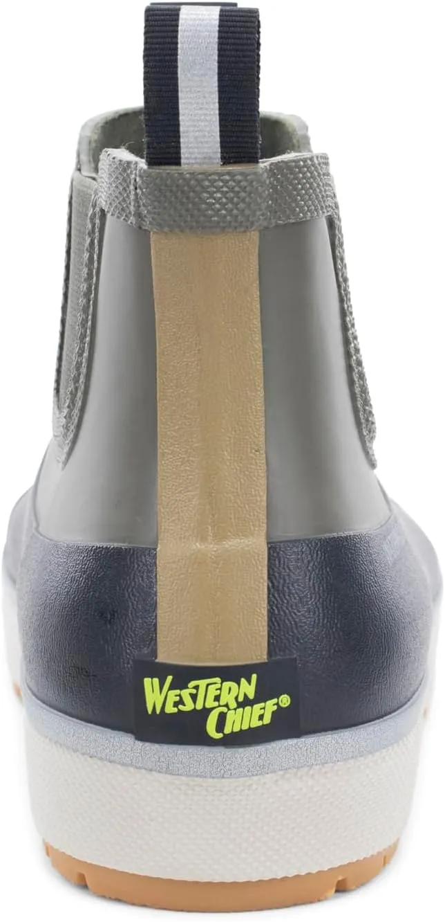 Western Chief Men's Waterproof Chelsea Rain Boot with Memory Foam Insole and Slip-Resistant Outsole – Durable and Comfortable for All-Weather Wear