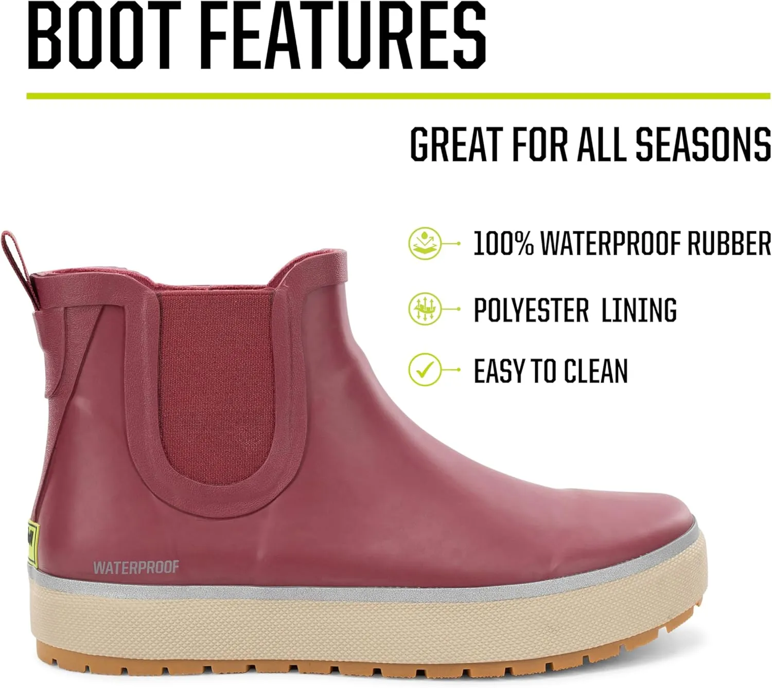 Western Chief Women's Waterproof Element Chelsea Rain Boot with Memory Foam Insole and Slip-Resistant Outsole – Durable and Comfortable for Rainy Days