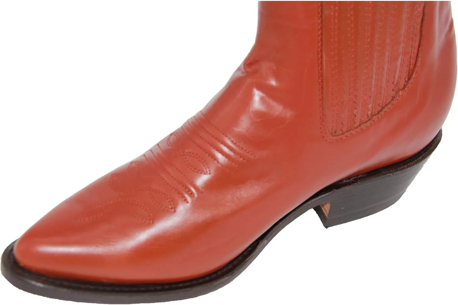 Western Shops Mens Genuine Leather Short Ankle Western Cowboy Boot Charro Botin