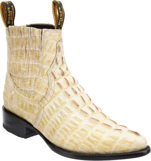 Western Shops Mens Leather Cowboy Boots Crocodile Alligator Print Short Ankle Western J Toe Boot