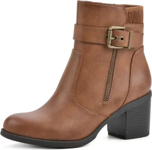 WHITE MOUNTAIN Women's Shoes Dessert Block Heel Bootie