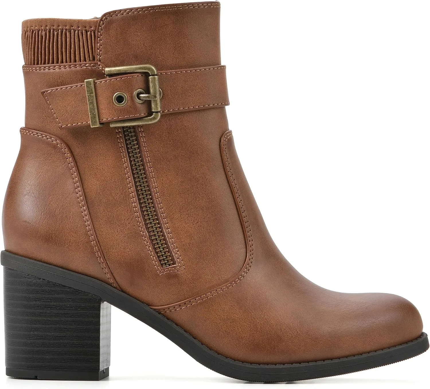 WHITE MOUNTAIN Women's Shoes Dessert Block Heel Bootie