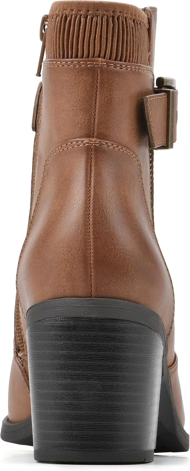 WHITE MOUNTAIN Women's Shoes Dessert Block Heel Bootie